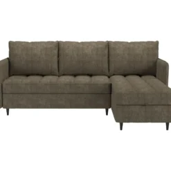 Lindhus - Bank met chaise longue omkeerbaar in stof bruin