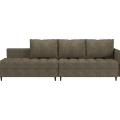 Lindhus - Bank met chaise longue omkeerbaar in stof bruin