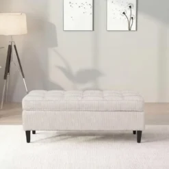 Lindhus-Pouf in corduroycrème