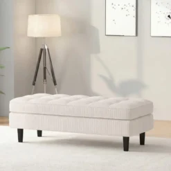 Lindhus-Pouf in corduroycrème