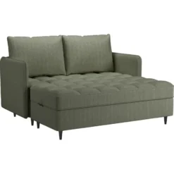 Lindhus-Slaapbank 3-zits - Opbergruimte - Omkeerbare Chaise -groen