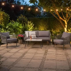 Lisomme Christel 4 delige tuin loungeset donkergrijs