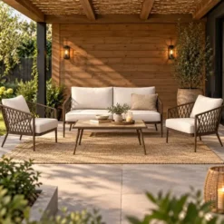 Lisomme Marloes 4 delige tuin loungeset beige