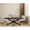 Livingfurn - Eetkamertafel Jesper Oval Brown 210 cm - Mangohout / Gecoat Staal