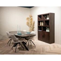 Livingfurn - Eetkamertafel Jesper Danish Oval Brown 210cm - Mangohout