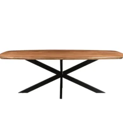 Livingfurn - Eetkamertafel Jesper Danish Oval 230cm - Mangohout / Gecoat Staal