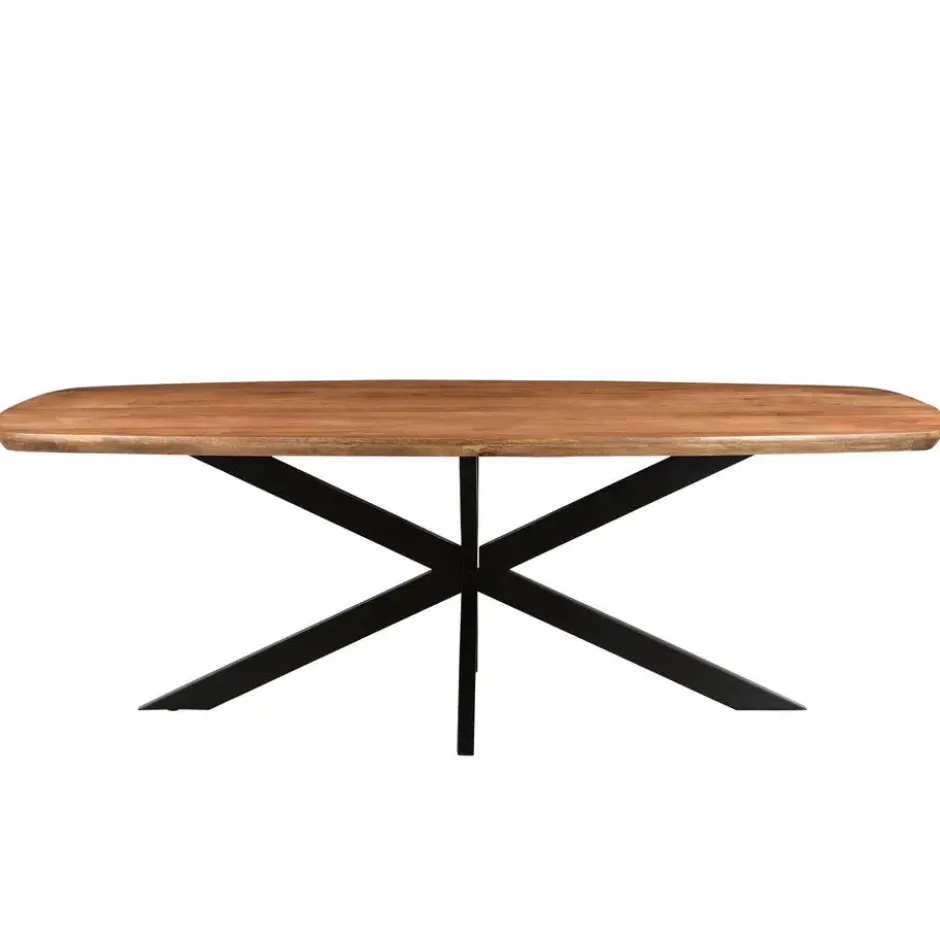 Livingfurn - Eetkamertafel Jesper Danish Oval 230cm - Mangohout / Gecoat Staal