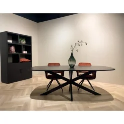 Livingfurn - Eetkamertafel Jesper Deens Ovaal Zwart 210cm - Mangohout