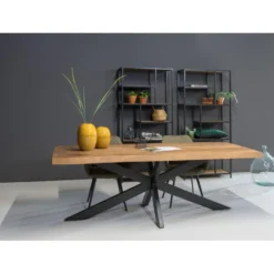 Livingfurn - Eetkamertafel Nairobi Tree Top Spider 200cm - Mangohout - Bruin