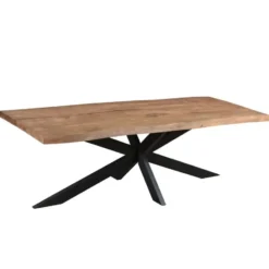 Livingfurn - Eetkamertafel Nairobi Tree Top Spider 220cm - Mangohout - Bruin