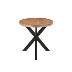 Livingfurn - Eetkamertafel Rocky Oval 160 cm - Mangohout / Gecoat Staal