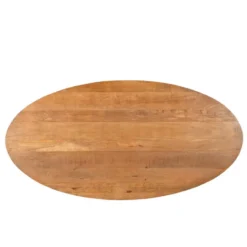 Livingfurn - Eetkamertafel Rocky Oval 160 cm - Mangohout / Gecoat Staal