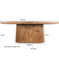 Livingfurn - Eetkamertafel Salvator 200cm - Mangohout