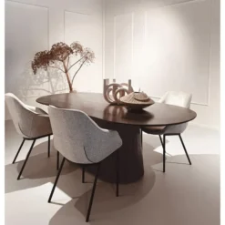 Livingfurn - Eetkamertafel Salvator Walnut 200cm - Mangohout