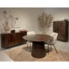 Livingfurn - Eetkamertafel Salvator Walnut 130cm - Mangohout
