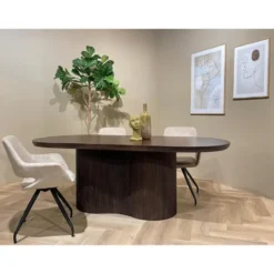 Livingfurn - Eetkamertafel Sevilla Brown 250cm - Mangohout