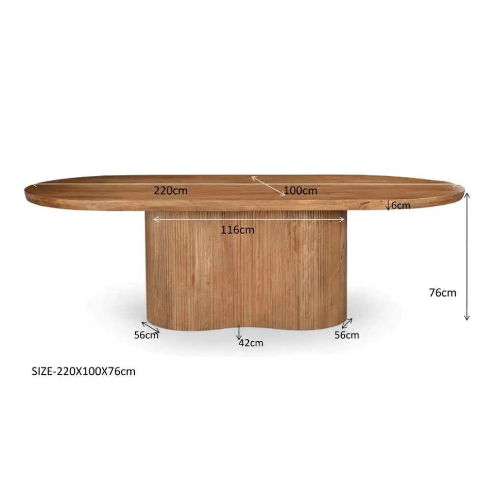 Livingfurn - Eetkamertafel Sevilla 220cm - Mangohout