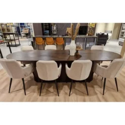Livingfurn Eettafel Salvator Walnoot 300cm Mangohout Ovaal