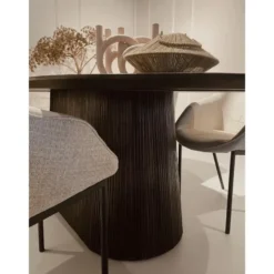 Livingfurn Eettafel Salvator Walnoot 300cm Mangohout Ovaal