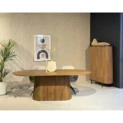 Livingfurn Eettafel Salvator Naturel 300cm Mangohout Ovaal