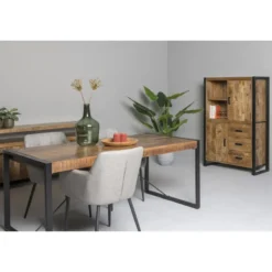 Livingfurn - Kabinetkast Nairobi - 43x100x150 - Mangohout en Gecoat Staal