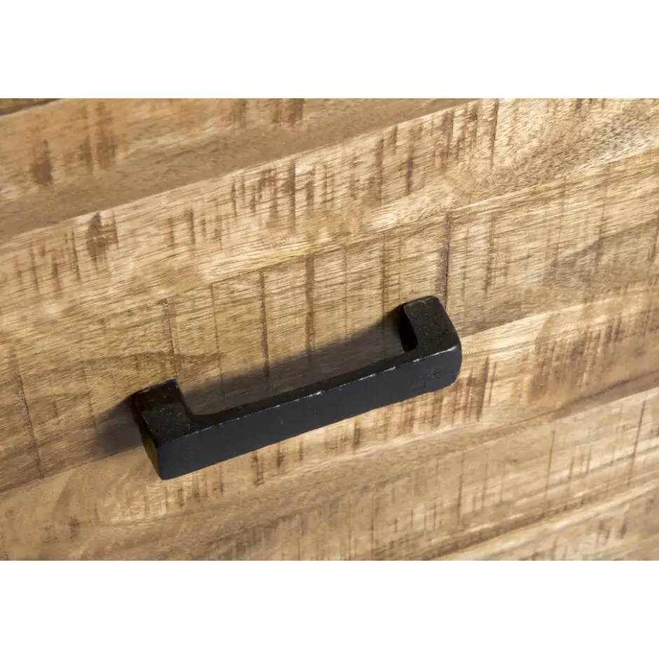 Livingfurn - Kabinetkast Nairobi - 43x100x150 - Mangohout en Gecoat Staal