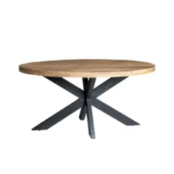 LivingFurn - Ovale Eetkamertafel Mangohout - Eettafel -160cm - Bruin