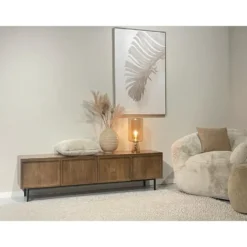 Livingfurn - TV meubel Elan - 180x50x40 cm - Mangohout