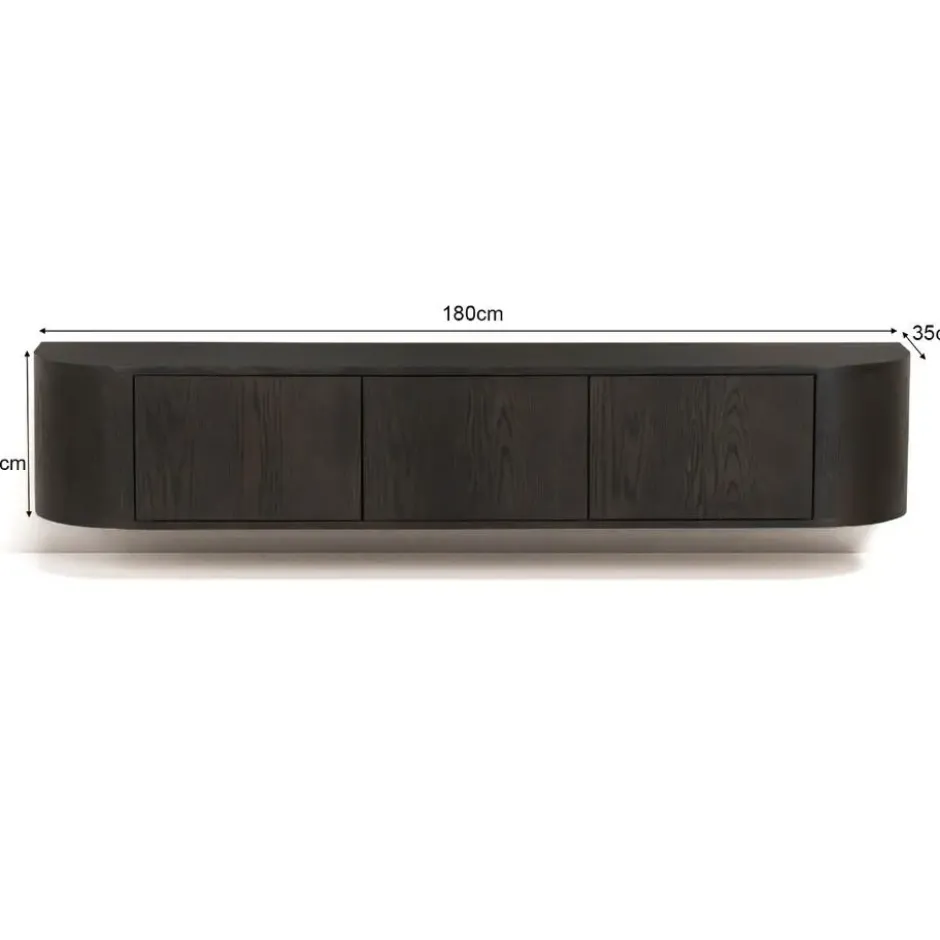 Livingfurn - TV-Meubel Novero Espresso Zwevend - 35x180x33cm