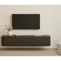Livingfurn - TV-Meubel Novero Espresso Zwevend - 35x180x33cm