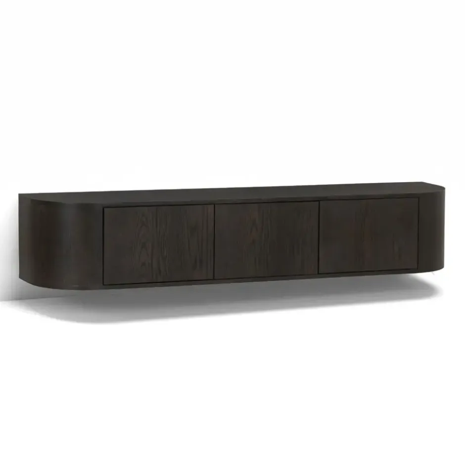 Livingfurn - TV-Meubel Novero Espresso Zwevend - 35x180x33cm