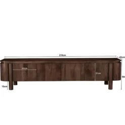 Livingfurn - Tv-meubel - Salano Brown 210 cm - Bruin