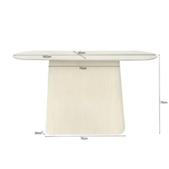 Livingfurn - Wandtafel - Patrice 140cm - Beige