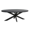Livingfurn - Zwart Ovale Eetkamertafel - - Mango Hout - 240 cm
