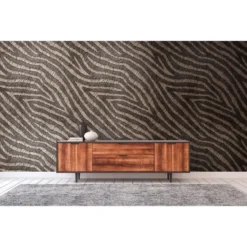 Livingwalls fotobehang zebra print bruin en beige - 159 x 280 cm