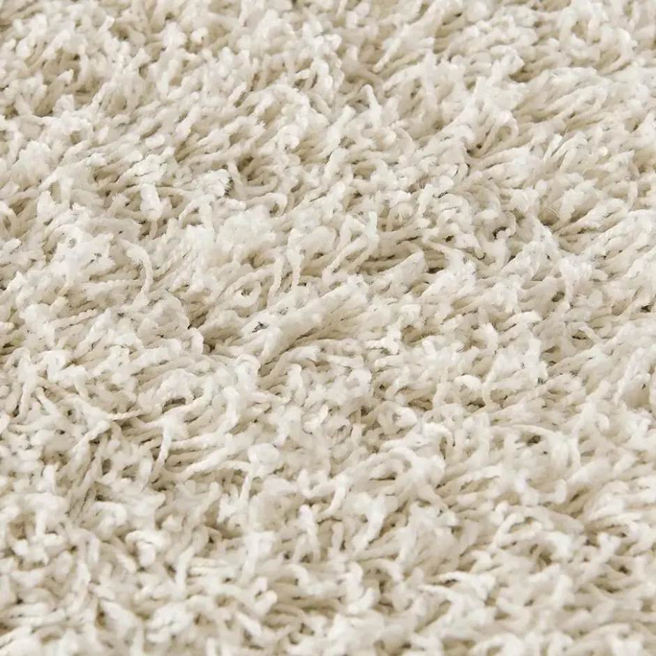 Loca Shaggy Rond Vloerkleed Hoogpolig Creme - 200 CM Ø