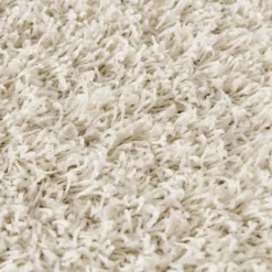 Loca Shaggy Rond Vloerkleed Hoogpolig Creme - 200 CM Ø