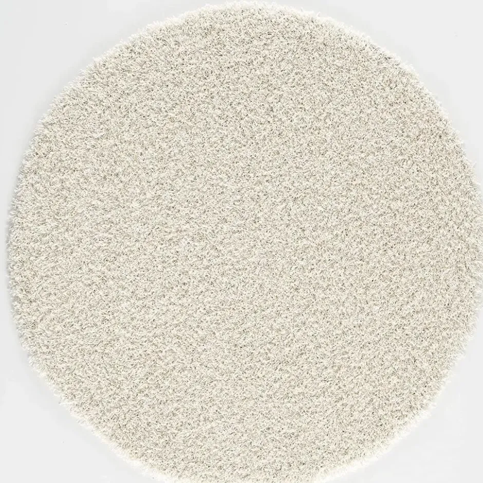 Loca Shaggy Rond Vloerkleed Hoogpolig Creme - 200 CM Ø