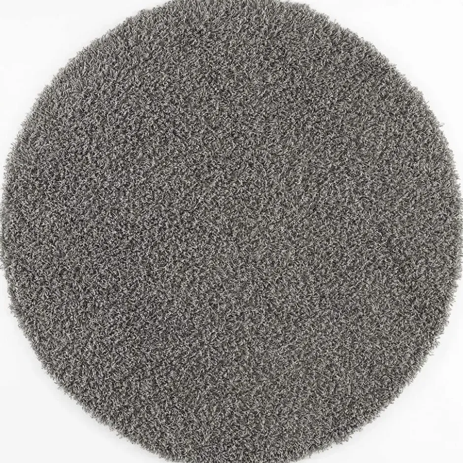 Loca Shaggy Rond Vloerkleed Hoogpolig Grijs - 200 CM Ø