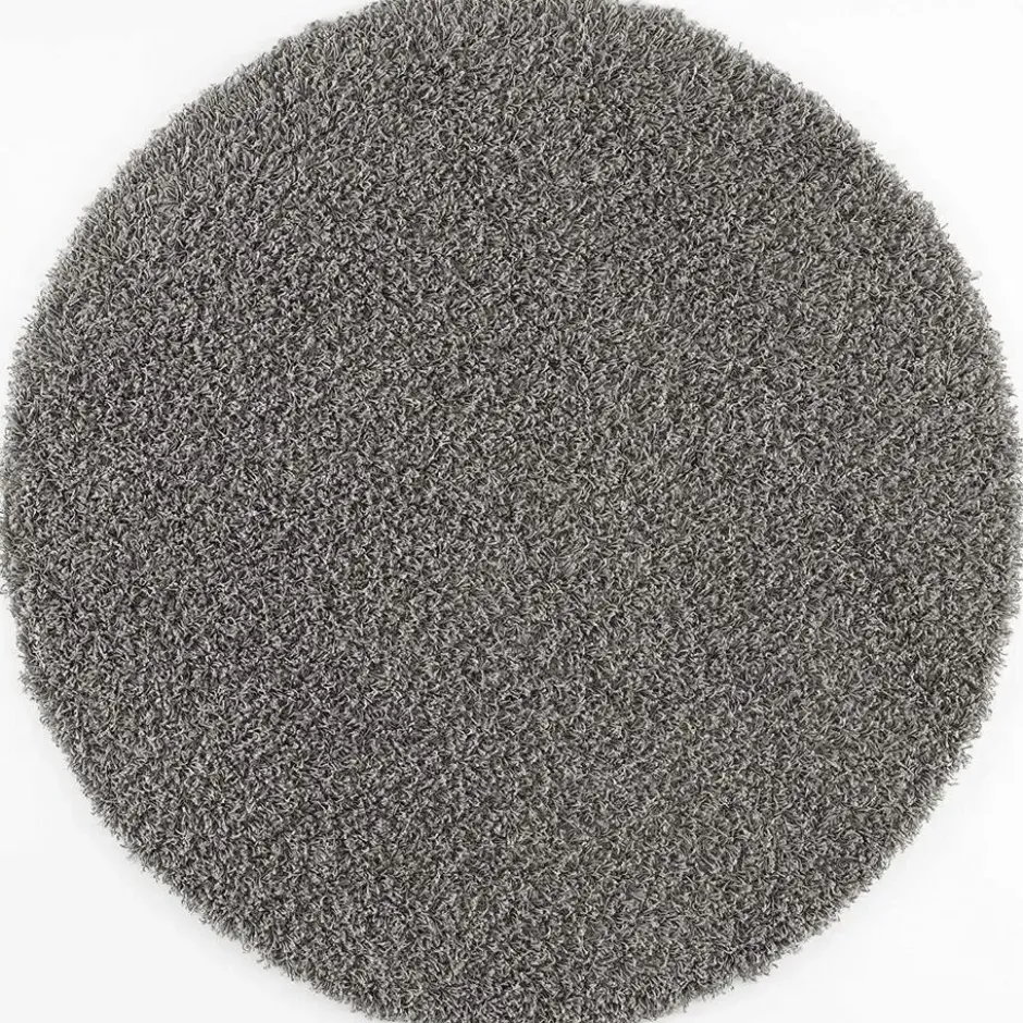 Loca Shaggy Rond Vloerkleed Hoogpolig Grijs - 200 CM Ø