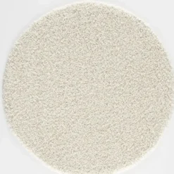 Loca Shaggy Rond Vloerkleed Hoogpolig Creme - 120 CM Ø
