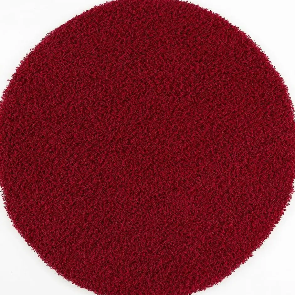 Loca Shaggy Rond Vloerkleed Hoogpolig Rood - 200 CM Ø