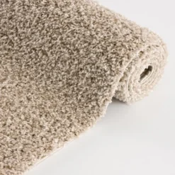 Loca Shaggy Vierkant Vloerkleed Hoogpolig Beige - 200x200 CM