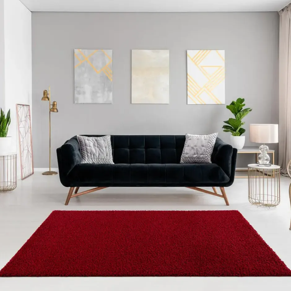 Loca Shaggy Vloerkleed Hoogpolig Rood - 160x230 CM
