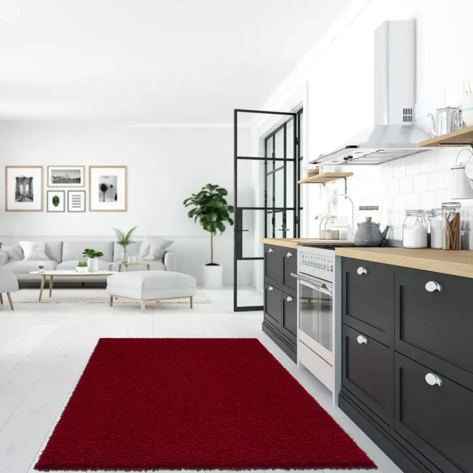 Loca Shaggy Vloerkleed Hoogpolig Rood - 160x230 CM