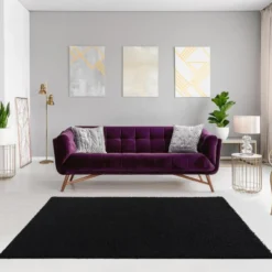 Loca Shaggy Vloerkleed Hoogpolig Zwart - 160x230 CM