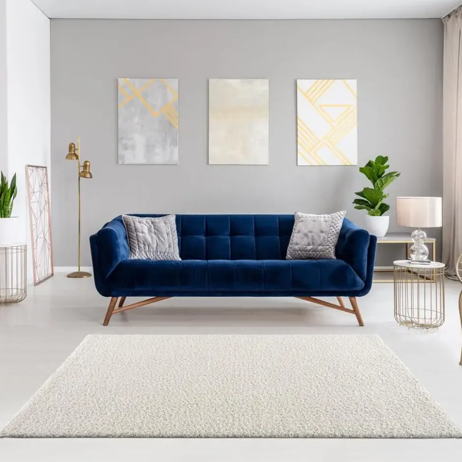 Loca Shaggy Vloerkleed Hoogpolig Creme - 300x400 CM