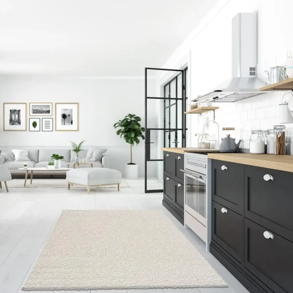 Loca Shaggy Vloerkleed Hoogpolig Creme - 300x400 CM