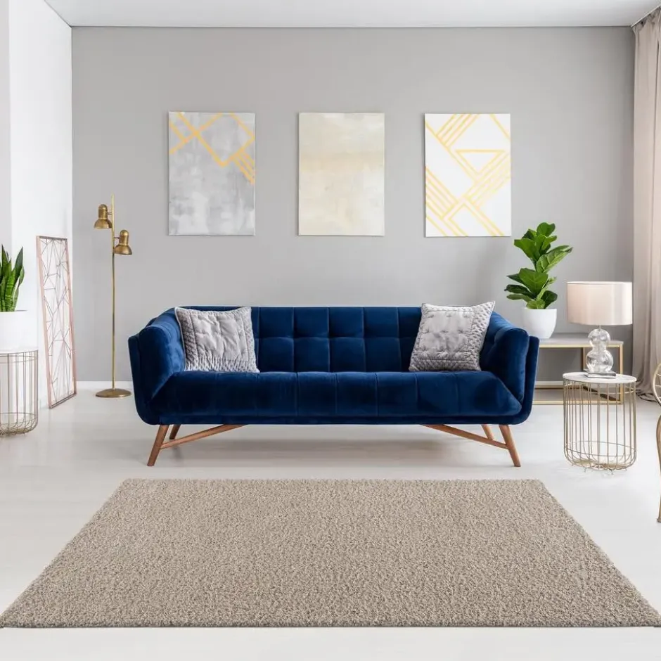 Loca Shaggy Vloerkleed Hoogpolig Beige - 120x170 CM