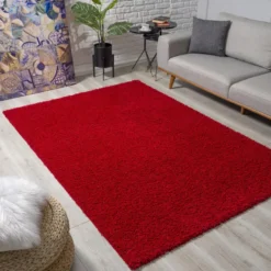 Loca Shaggy Vloerkleed Hoogpolig Rood - 200x290 CM